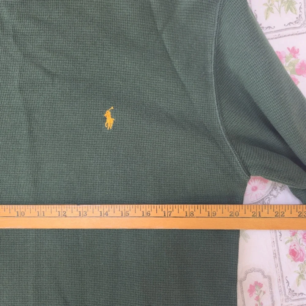 Polo Ralph Lauren Long Sleeve Crewneck Thermal Knit Sleepwear Top Green Men's L